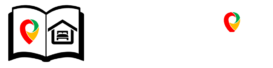 Destination Hub logo with book icon and visit and stay symbols